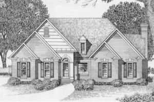 European Exterior - Front Elevation Plan #129-129