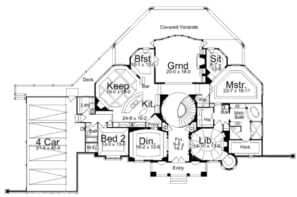 Home Plan - Mediterranean Floor Plan - Main Floor Plan #119-325