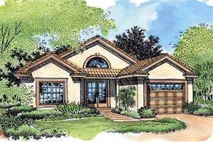 Mediterranean Exterior - Front Elevation Plan #320-420