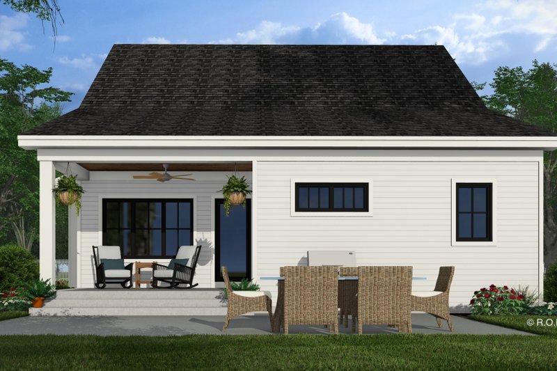 House Design - Exterior - Rear Elevation 1 for Farmhouse House Plan #51-1290 - 4 bed, 4 bath