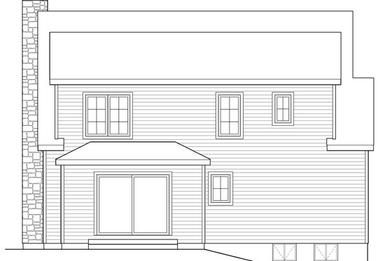 Exterior - Rear Elevation for Country House Plan #22-582 - 3 bed, 2.5 bath
