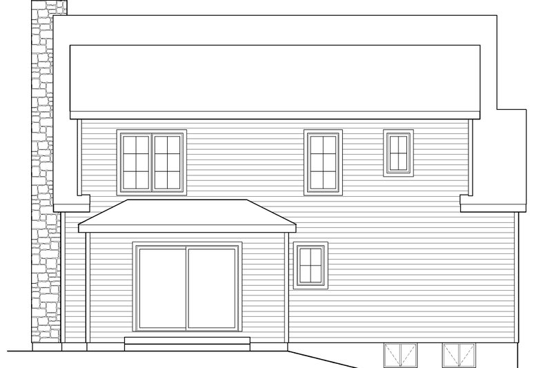 Home Plan - Exterior - Rear Elevation for Country House Plan #22-582 - 3 bed, 2.5 bath