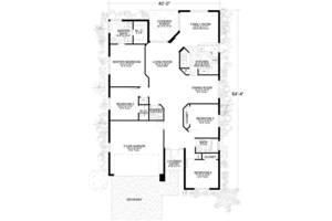 Floor Plan - Main Floor for Mediterranean House Plan #420-116 - 4 bed, 2.5 bath