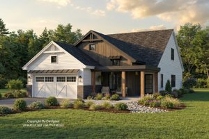 House Blueprint - Farmhouse Exterior - Front Elevation Plan #51-1481