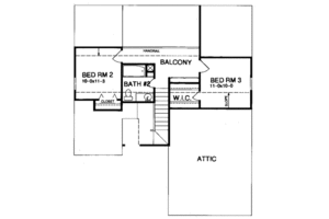 Floor Plan - Upper Floor for Traditional House Plan #15-232 - 3 bed, 2 bath