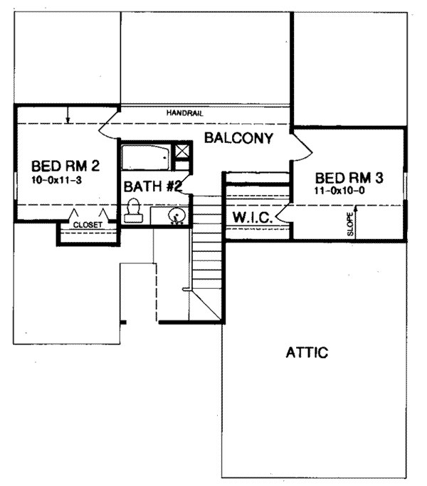 Traditional Floor Plan - Upper Floor Plan #15-232