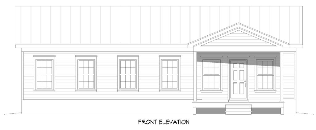 Exterior - Front Elevation 5 for Country House Plan #932-1418 - 3 bed, 2 bath