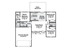 Floor Plan - Main Floor for Country House Plan #21-627 - 3 bed, 2 bath