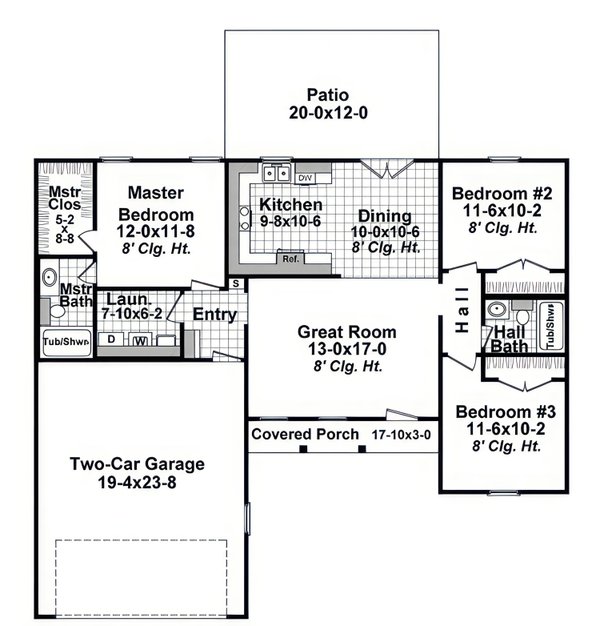 House Blueprint - Country Floor Plan - Main Floor Plan #21-627