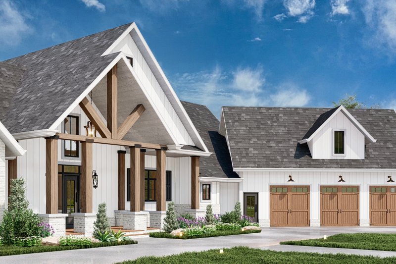House Design - Exterior - Front Elevation 3 for Farmhouse House Plan #119-460 - 4 bed, 3 bath