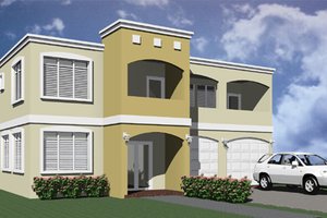 House Blueprint - Modern Exterior - Front Elevation Plan #495-4