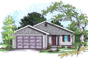 Ranch Exterior - Front Elevation Plan #70-1017