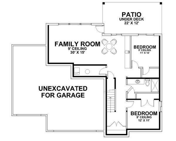 Architectural House Design - Contemporary Floor Plan - Lower Floor Plan #112-193