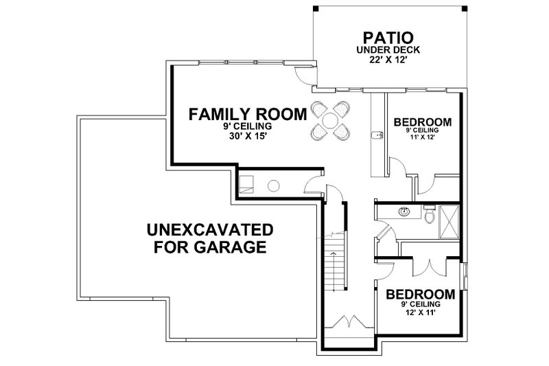 Dream House Plan - Floor Plan - Lower Floor for Contemporary House Plan #112-193 - 6 bed, 3.5 bath
