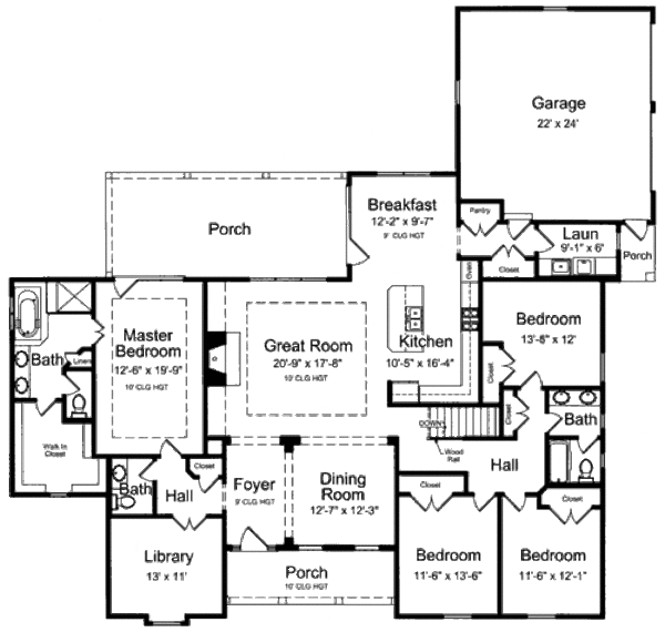 Architectural House Design - Traditional Floor Plan - Main Floor Plan #46-437