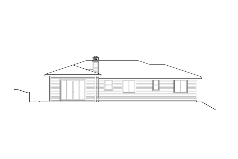 Dream House Plan - Exterior - Rear Elevation for Prairie House Plan #124-1203 - 3 bed, 3 bath