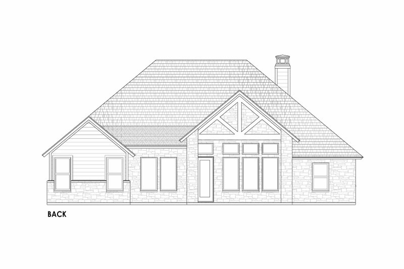 House Blueprint - Exterior - Rear Elevation 2 for Country House Plan #1096-106 - 4 bed, 2 bath