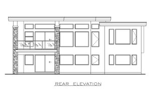 Exterior - Rear Elevation for Modern House Plan #1100-83 - 1 bed, 1.5 bath