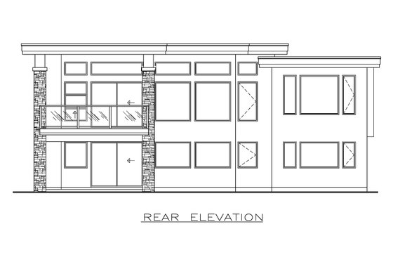 Exterior - Rear Elevation for Modern House Plan #1100-83 - 1 bed, 1.5 bath