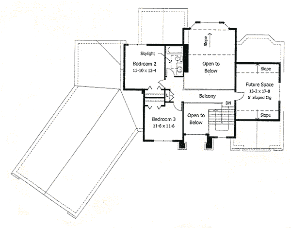 European Floor Plan - Upper Floor Plan #51-111