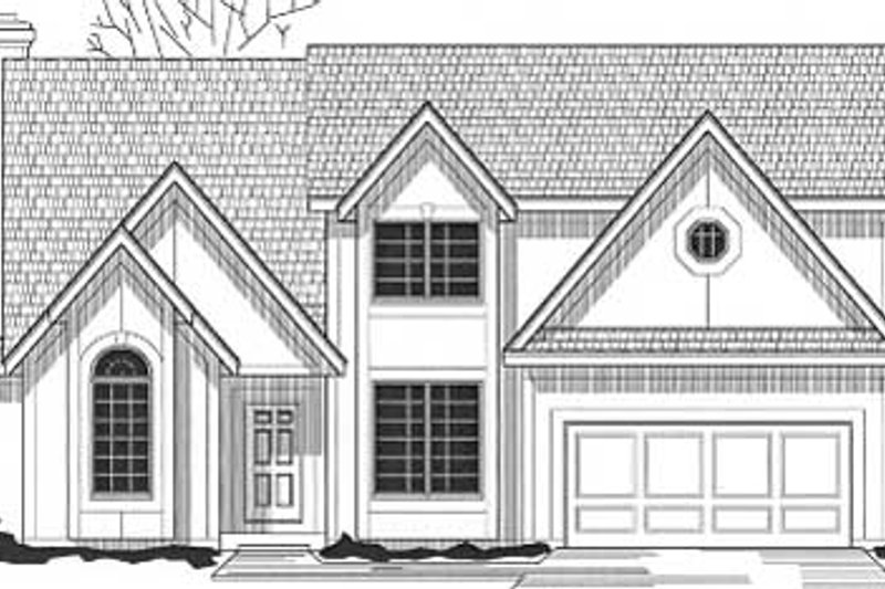 Exterior - Front Elevation 2 for Traditional House Plan #67-523 - 4 bed, 3.5 bath