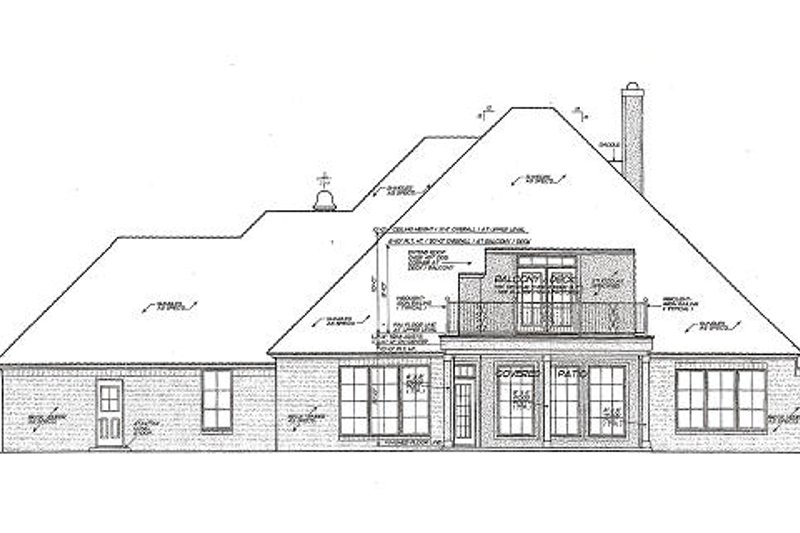 Home Plan - Exterior - Rear Elevation for European House Plan #310-975 - 4 bed, 3.5 bath