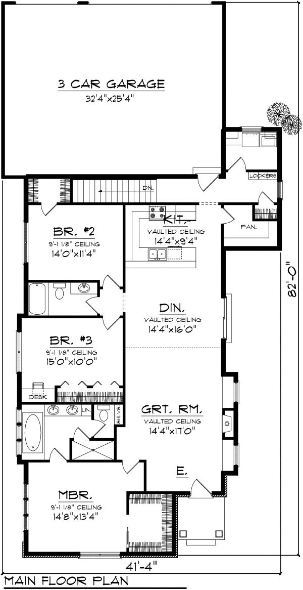 Home Plan - Ranch Floor Plan - Main Floor Plan #70-1113