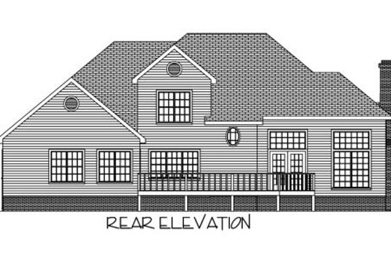 Exterior - Rear Elevation for Country House Plan #56-192 - 3 bed, 2.5 bath