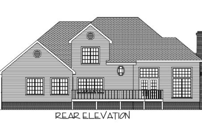 Home Plan - Exterior - Rear Elevation for Country House Plan #56-192 - 3 bed, 2.5 bath