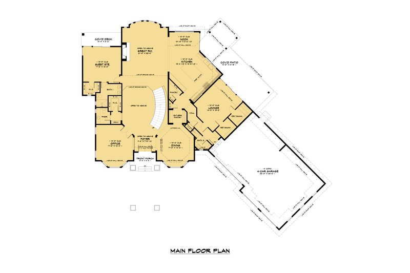 Architectural House Design - Floor Plan - Main Floor for Traditional House Plan #1066-127 - 4 bed, 6.5 bath