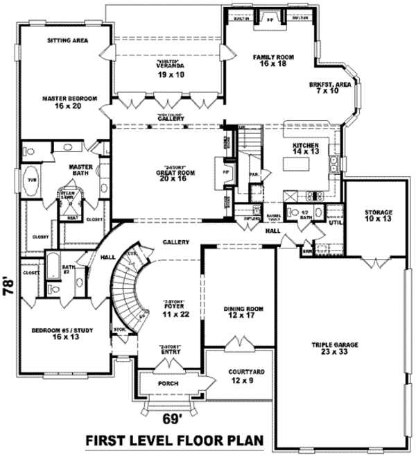 European Floor Plan - Main Floor Plan #81-1341