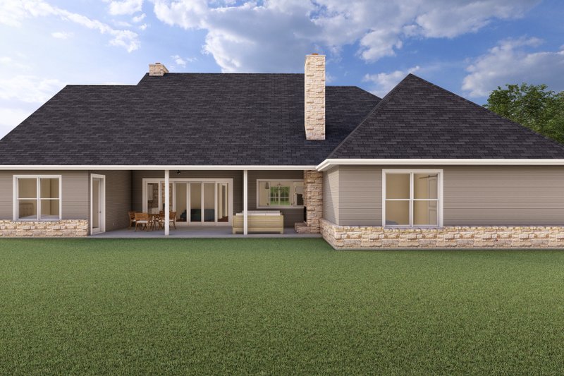 Architectural House Design - Exterior - Rear Elevation for Craftsman House Plan #1127-9 - 3 bed, 2 bath