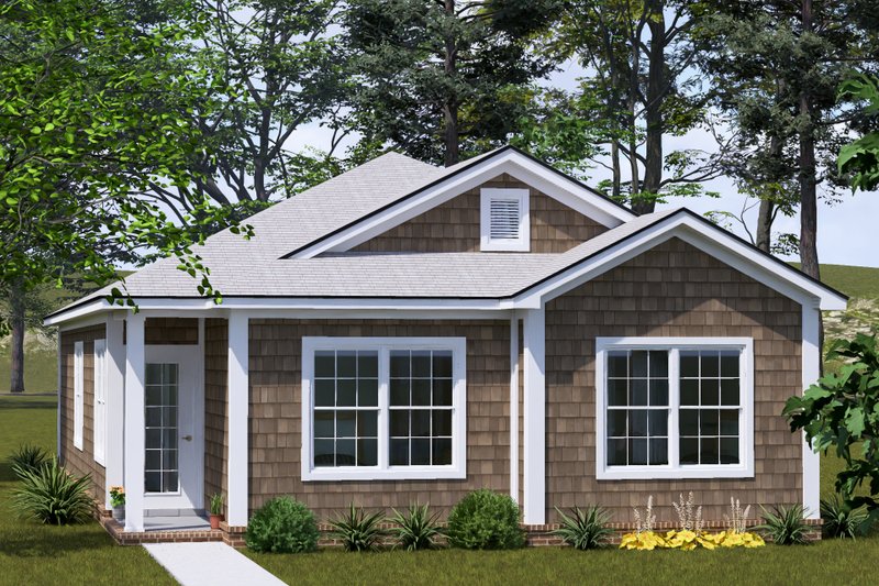 House Blueprint - Exterior - Front Elevation for Cottage House Plan #513-2438 - 3 bed, 2 bath
