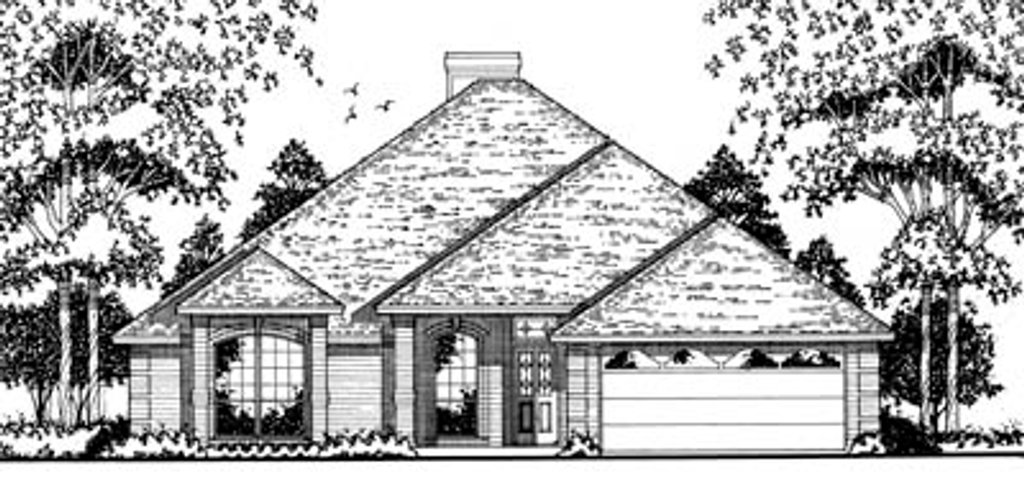 Exterior - Front Elevation 2 for Traditional House Plan #42-128 - 4 bed, 2 bath