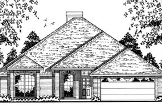 Exterior - Front Elevation for Traditional House Plan #42-128 - 4 bed, 2 bath