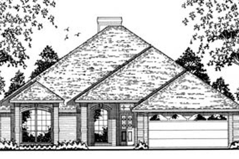Exterior - Front Elevation 2 for Traditional House Plan #42-128 - 4 bed, 2 bath