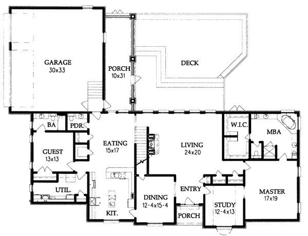 European Floor Plan - Main Floor Plan #15-229