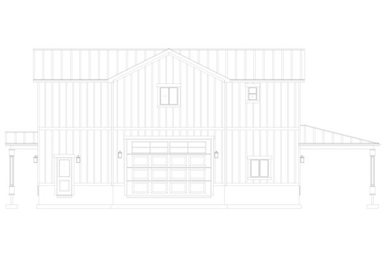 Exterior - Rear Elevation 2 for Farmhouse House Plan #1060-118 - 2 bed, 2.5 bath