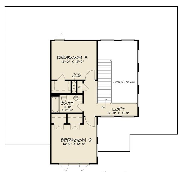 Contemporary Floor Plan - Upper Floor Plan #17-3426