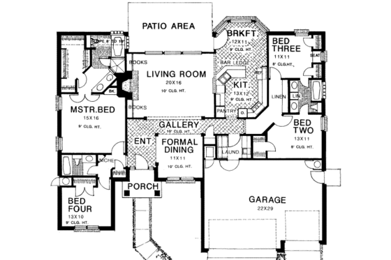 Floor Plan - Main Floor House Plan #310-144 - 4 bed, 3 bath
