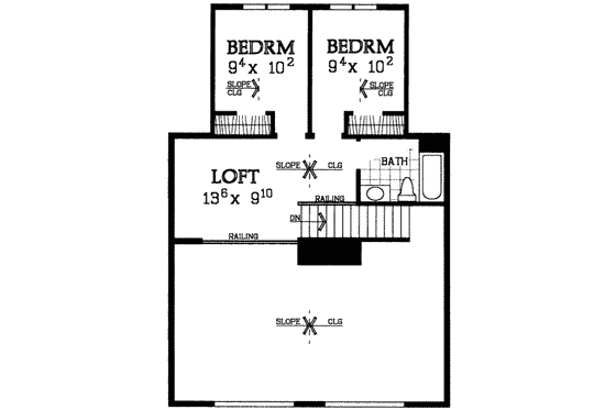 Floor Plan - Upper Floor House Plan #72-478 - 4 bed, 2 bath