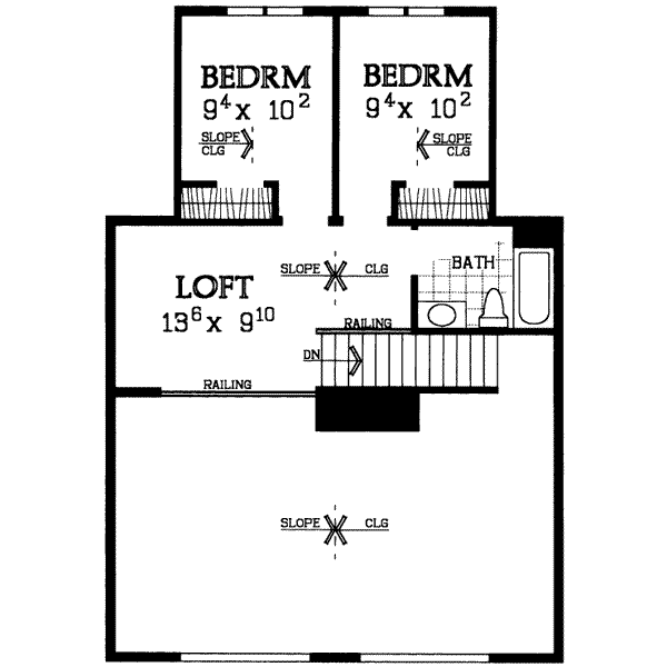 House Blueprint - Floor Plan - Upper Floor Plan #72-478