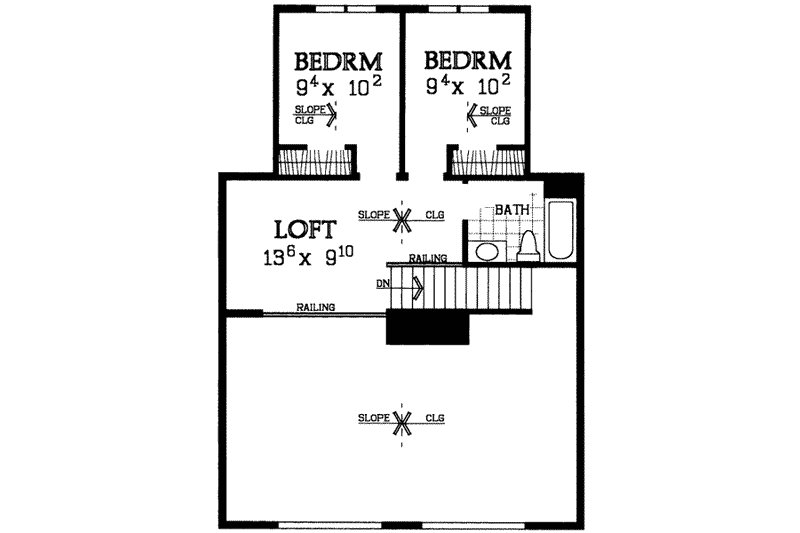 House Blueprint - Floor Plan - Upper Floor House Plan #72-478 - 4 bed, 2 bath
