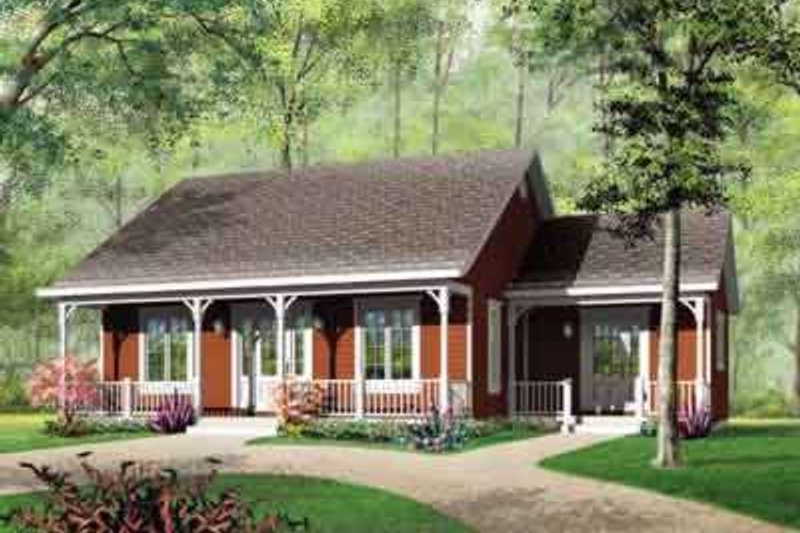 Country Style House Plan - 3 Beds 1 Baths 1147 Sq/Ft Plan #23-473