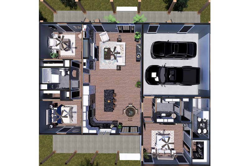 Dream House Plan - Floor Plan - Main Floor 2 for Farmhouse House Plan #44-306 - 3 bed, 2 bath