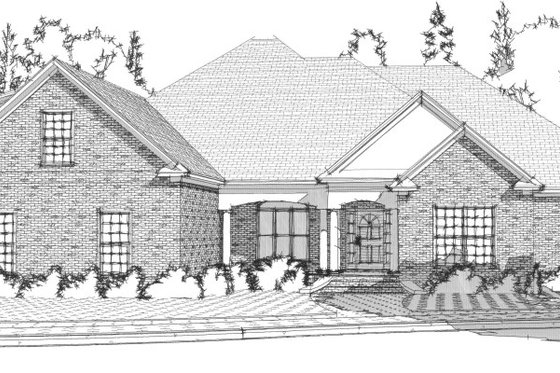 Exterior - Front Elevation 3 for Traditional House Plan #63-344 - 4 bed, 4 bath