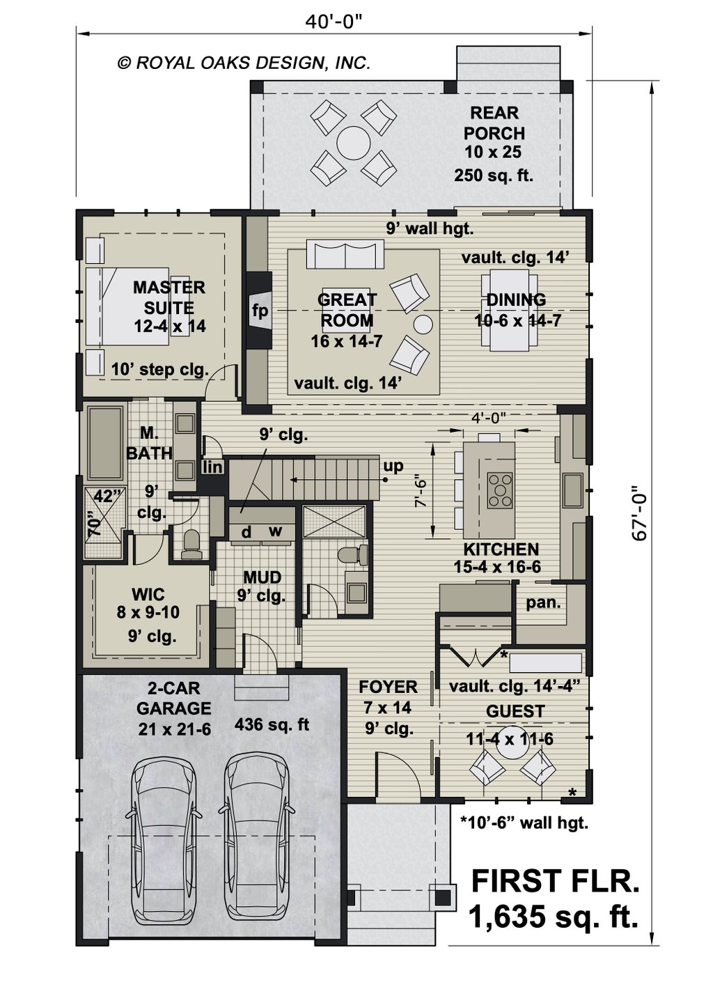 Farmhouse Style House Plan - 4 Beds 3 Baths 2240 Sq/Ft Plan #51-1215