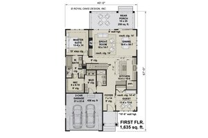 Floor Plan - Main Floor for Farmhouse House Plan #51-1215 - 4 bed, 3 bath