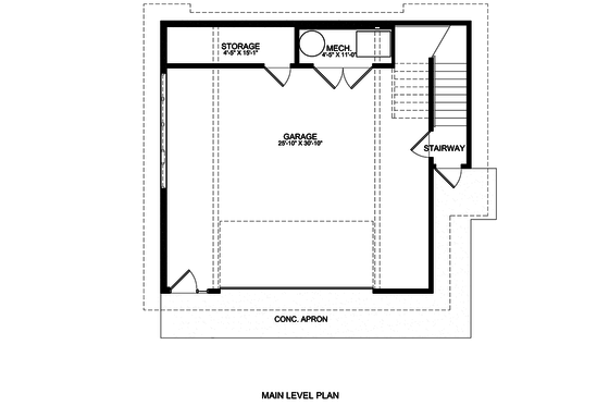 Floor Plan - Main Floor for Contemporary House Plan #498-3 - 2 bed, 0.5 bath