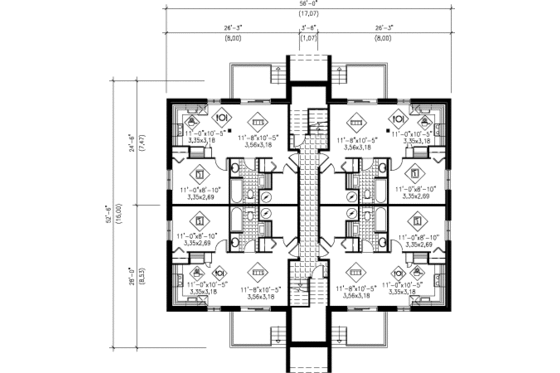 Floor Plan - Lower Floor for Contemporary House Plan #25-4425 - 12 bed, 6 bath